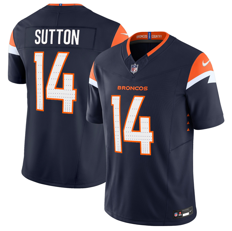 Youth Navy Denver Broncos #14 Courtland Sutton 2024 F.U.S.E Vapor Untouchable Limited Stitched Jersey